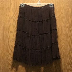 Donated - Brown knee length skirt, sequin detail